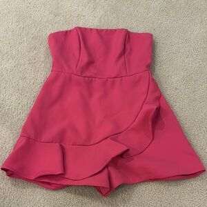 Pink Strapless Romper
